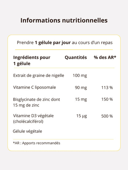 Énergie &amp; Santé - Thymoquinone 20mg - Cure de 2 mois - Formulé par un pharmacien