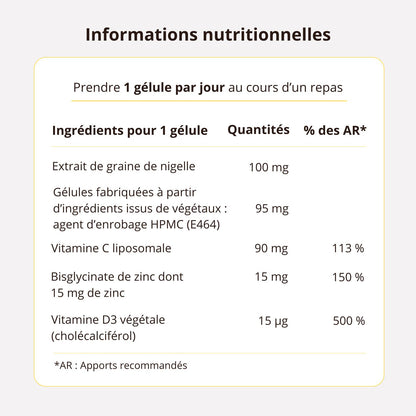 Énergie &amp; Santé - Thymoquinone 20mg - Cure de 2 mois - Complément alimentaire formulé par un pharmacien