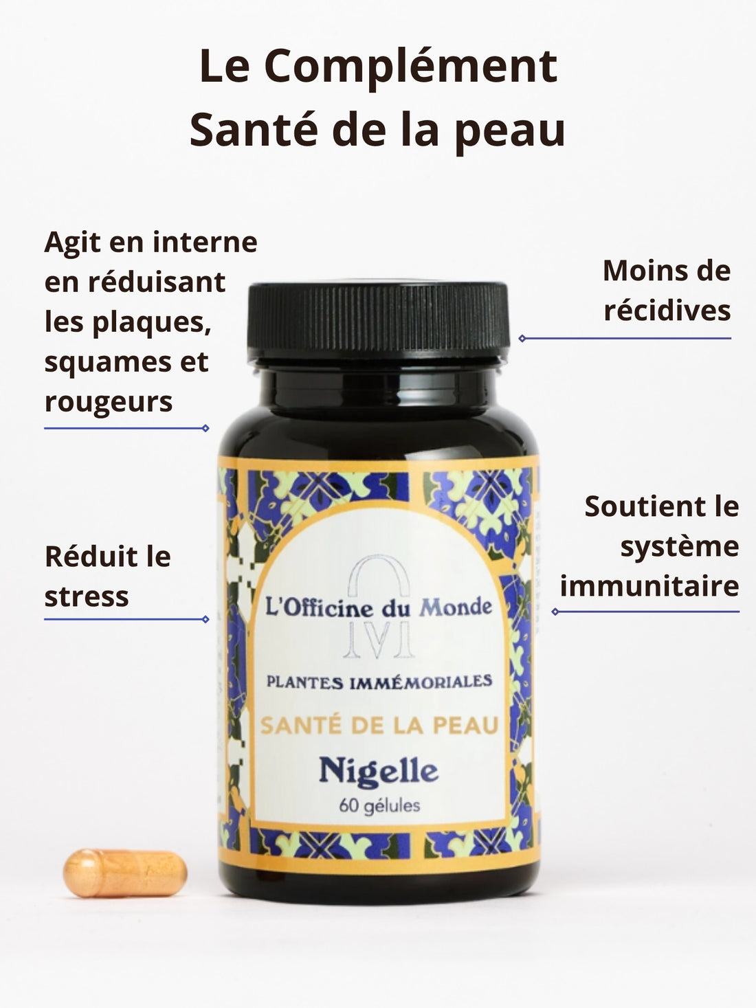 Cure Psoriasis - Thymoquinone 20mg &amp; Huile de Nigelle titrée - Cure de 2 mois