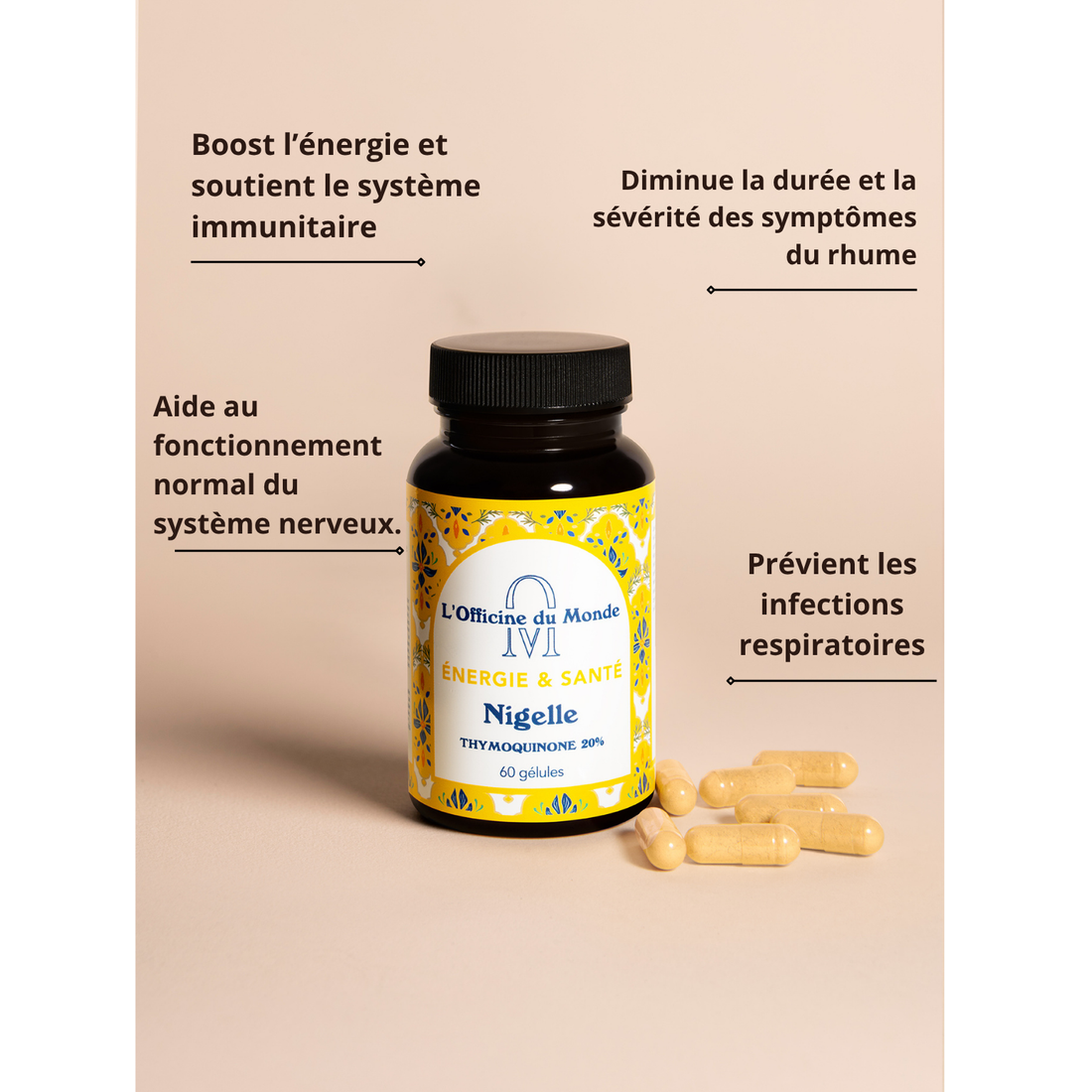 Énergie &amp; Santé - Thymoquinone 20mg - Cure de 2 mois - Formulé par un pharmacien