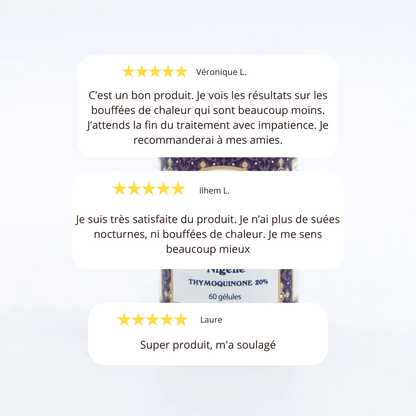 Ménopause - Thymoquinone 20mg - Cure de 2 mois